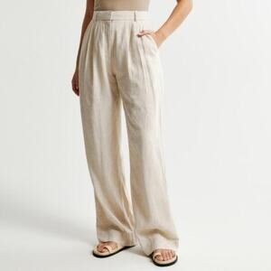 Abercrombie & Fitch Cream Straight Leg Pants